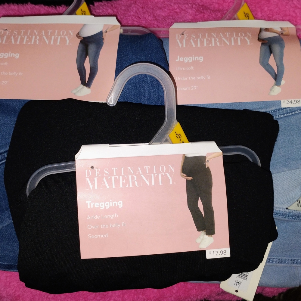 Destination Maternity Black Tregging And Jegging LOT